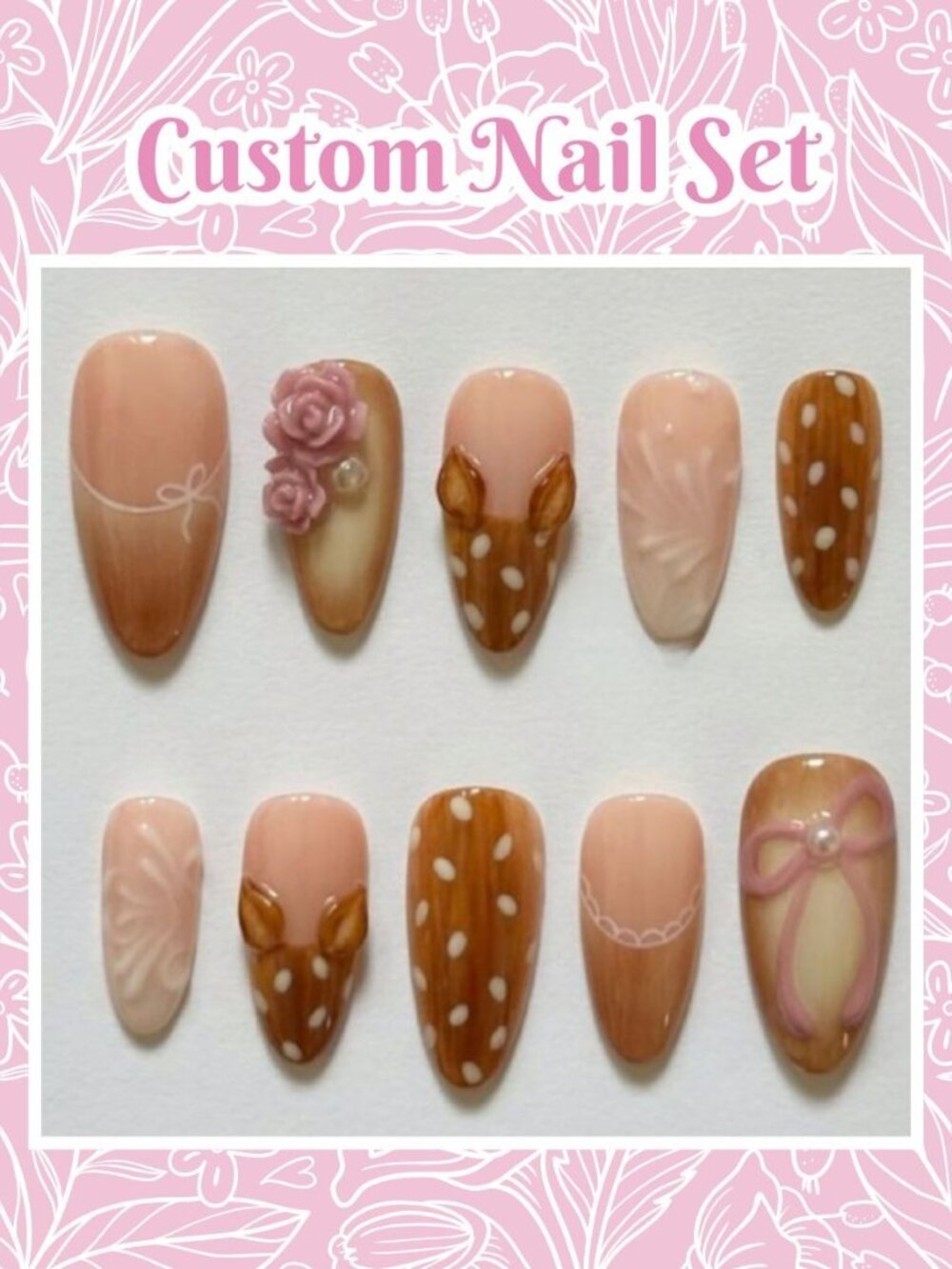 Fawn & Flora Custom Reusable Press-On Nails (Made to Order)